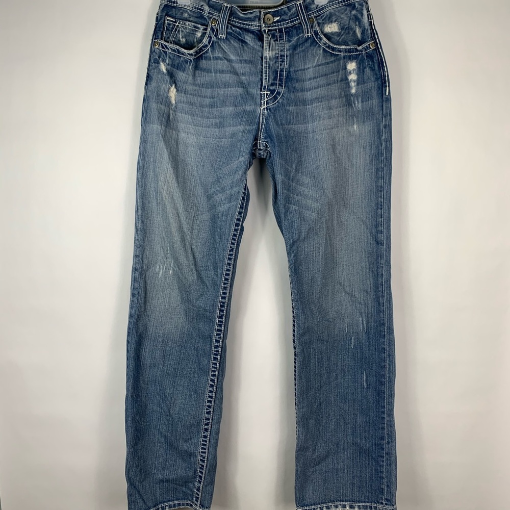 BKE Tyler Staright Mens Light Wash Jeans Size 34L